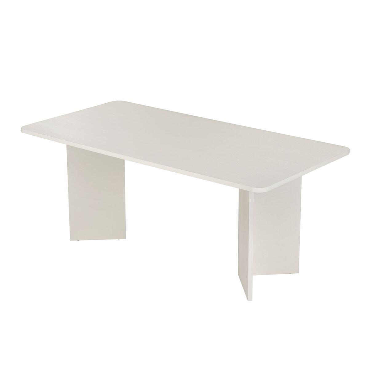 ESSTISCH mit rechteckiger Tischplatte 35/46/180 cm - Eiche Bianco, Holzwerkstoff (96/90/75cm) - Calicosy
