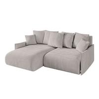 ECKSOFA Ottomane links ONESK-L-v1 216x177x72 Hellbraun Velours - Hellbraun, Holzwerkstoff/Kunststoff (216/177cm) - ALTDECOR