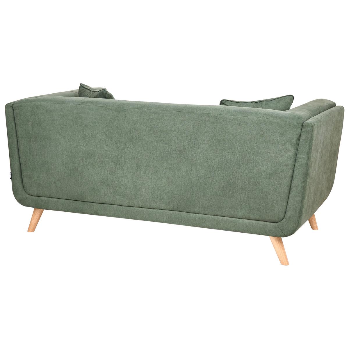 2-SITZER-SOFA Stoff Grün Habo - Hellbraun, Textil (176/78/72cm) - Beliani