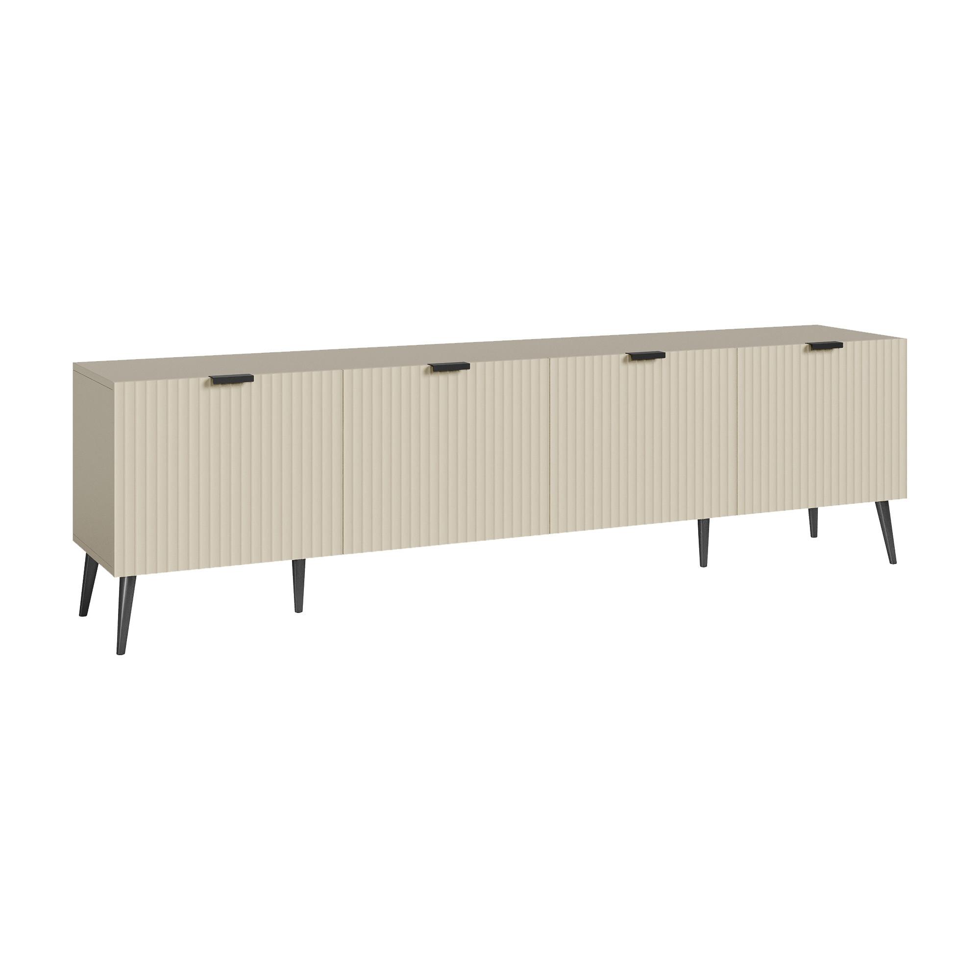 FERNSEHSCHRANK Nand - Sandfarben, Holzwerkstoff/Metall (35/51/180cm) - [en.casa]