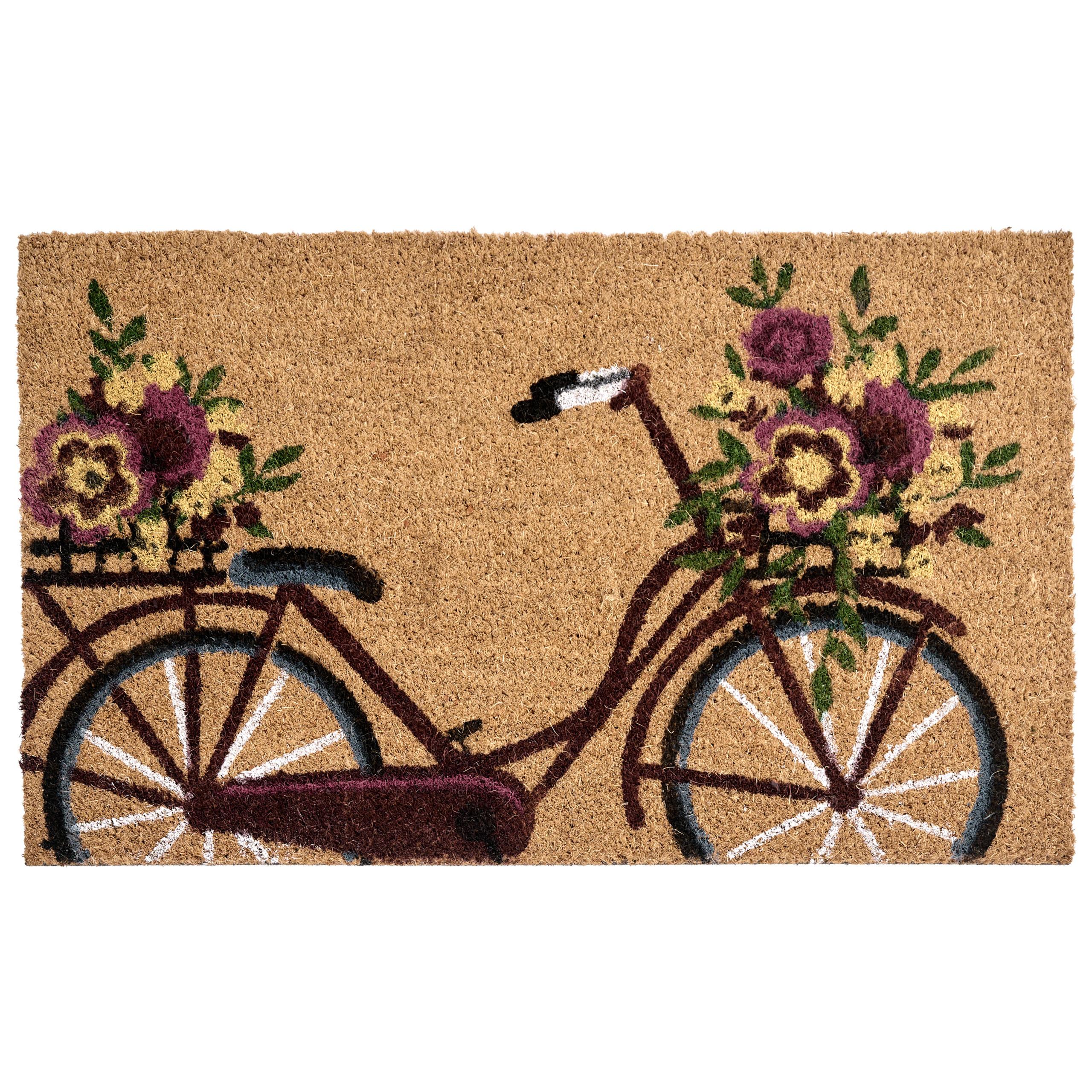 FUSSMATTE Naturfarben 40/60 cm Fahrrad Kokosfasern Avak - Naturfarben, Textil (40/60cm) - Beliani