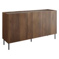 TÜRKOMMODE Tewos K144 - Nussbaumfarben/Schwarz, Holzwerkstoff/Metall (144/78/37cm) - MIRJAN24
