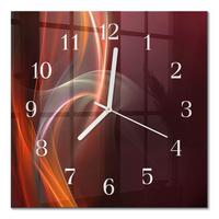 WANDUHR aus Glas 30x30 cm - Abstrakte Linien - Rot, Glas (30/30/0.4cm) - TULUP