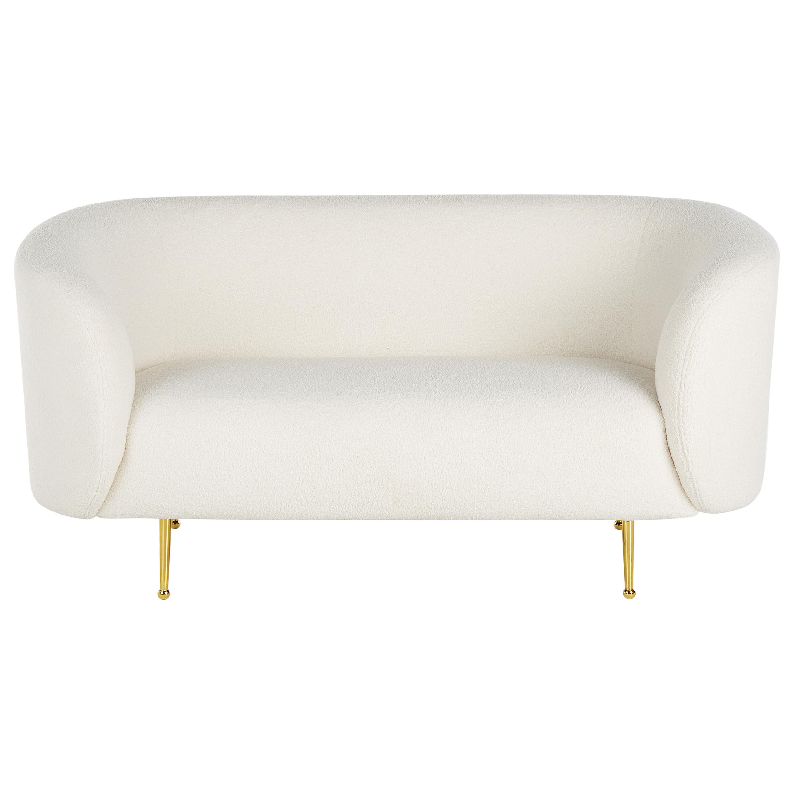 2-SITZER-SOFA Polyester Weiß Loen - Weiß, Textil (155/79/70cm) - Beliani