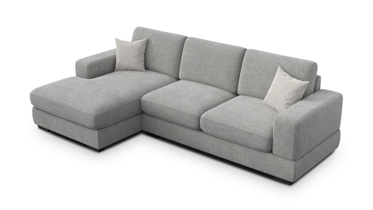 ECKSOFA OTTO 4-Sitzer, grau - Schwarz/Grau, Holz/Textil (279/159cm) - Wozimo