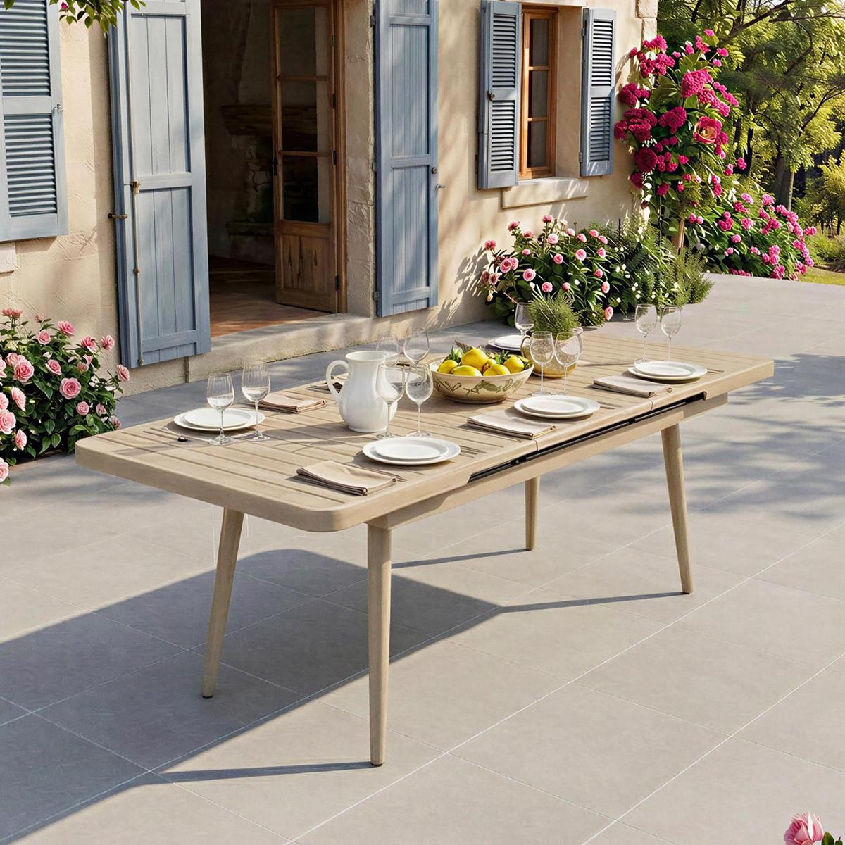 GARTENTISCH SUNNY champagne - Champagner, Metall (90/150/78cm) - IDIMEX