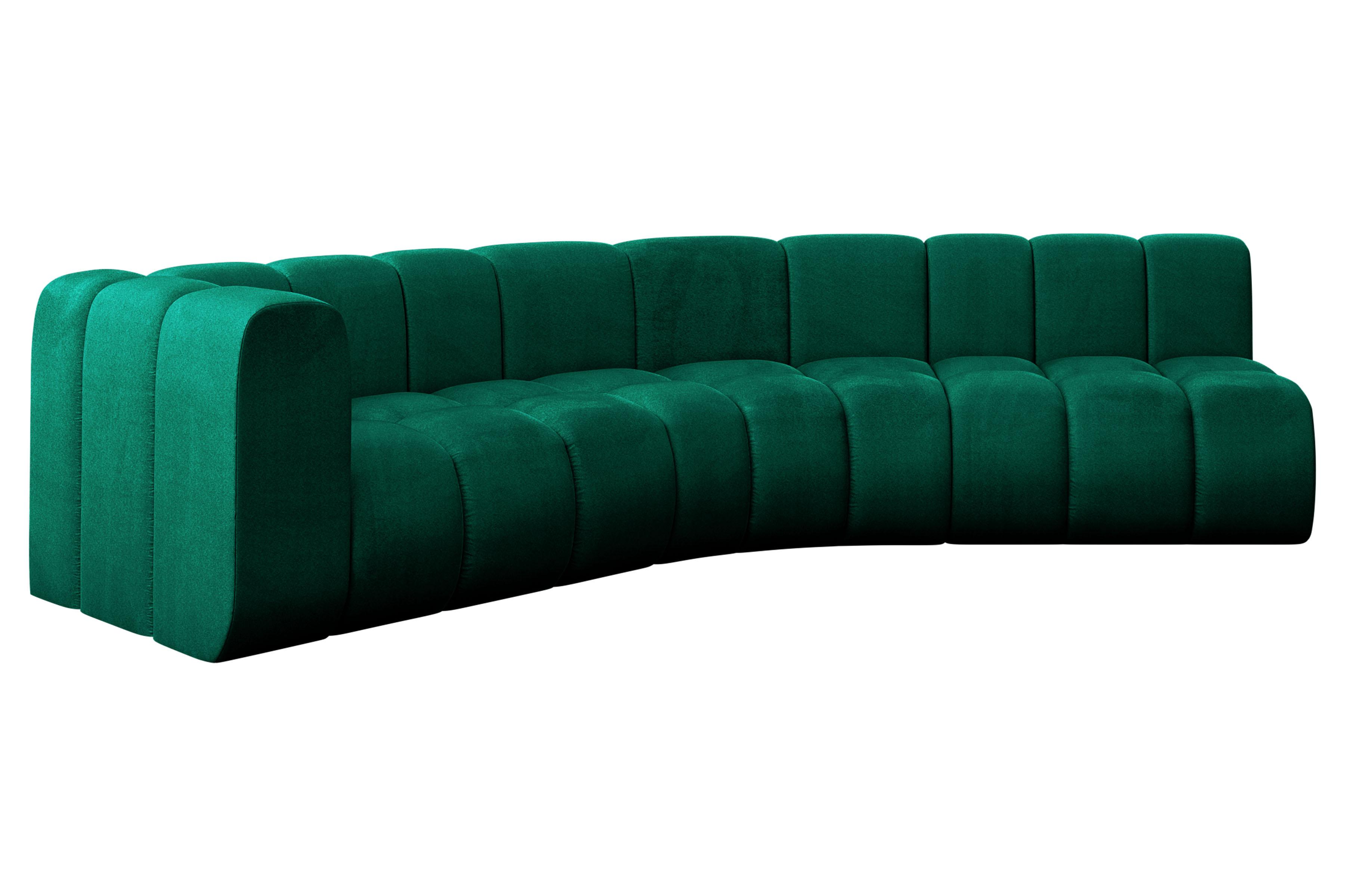 ECKSOFA modulares Sofa Karex-L1 - 308x194x70 cm Grün - Dunkelgrün, Holzwerkstoff/Textil (308/194cm) - ALTDECOR