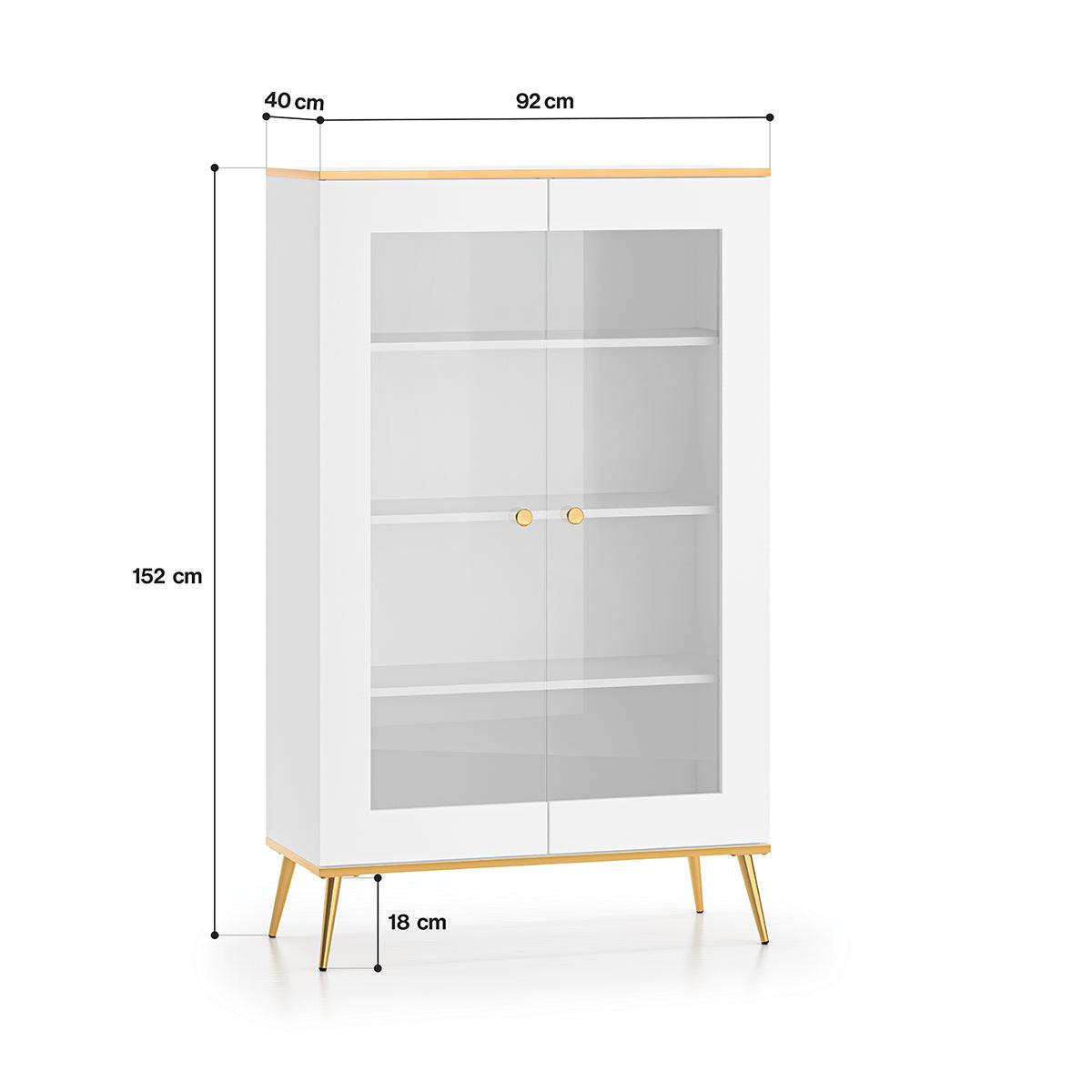 VITRINE Zora Weiß - Weiß, Holzwerkstoff (92/152/40cm) - Petits-meubles