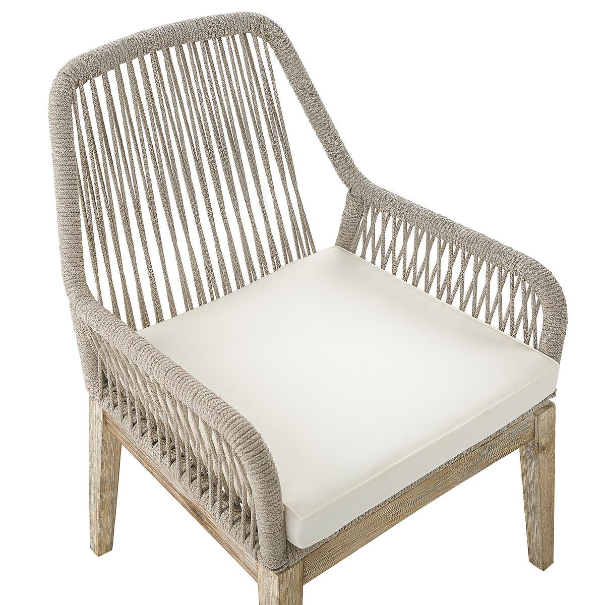 GARTENSTUHL 2er-SET beige/heller Holzfarbton Auflagen cremeweiß Olbia - Beige, Kunststoff (64/89/71cm) - Beliani