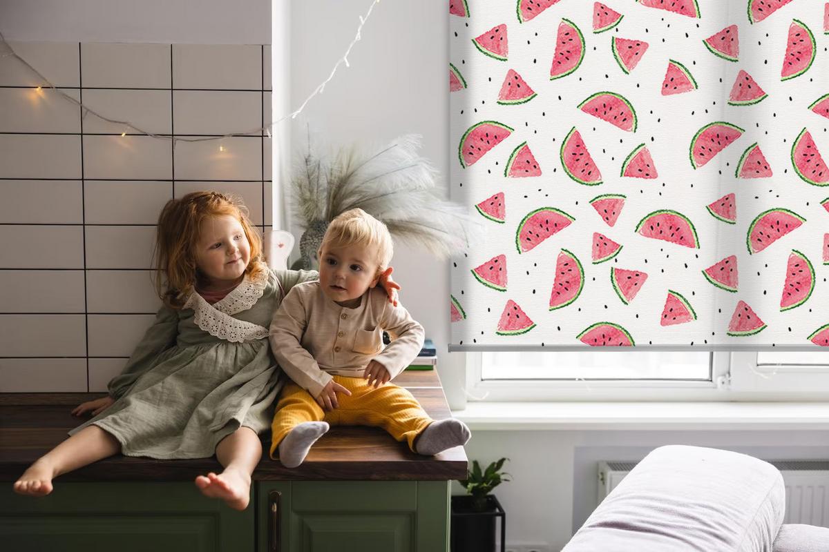INNENROLLO - Fensterrollo - Rollo - 100x140 cm - Wassermelonen - Pink, Kunststoff (100/140/0.5cm) - TULUP