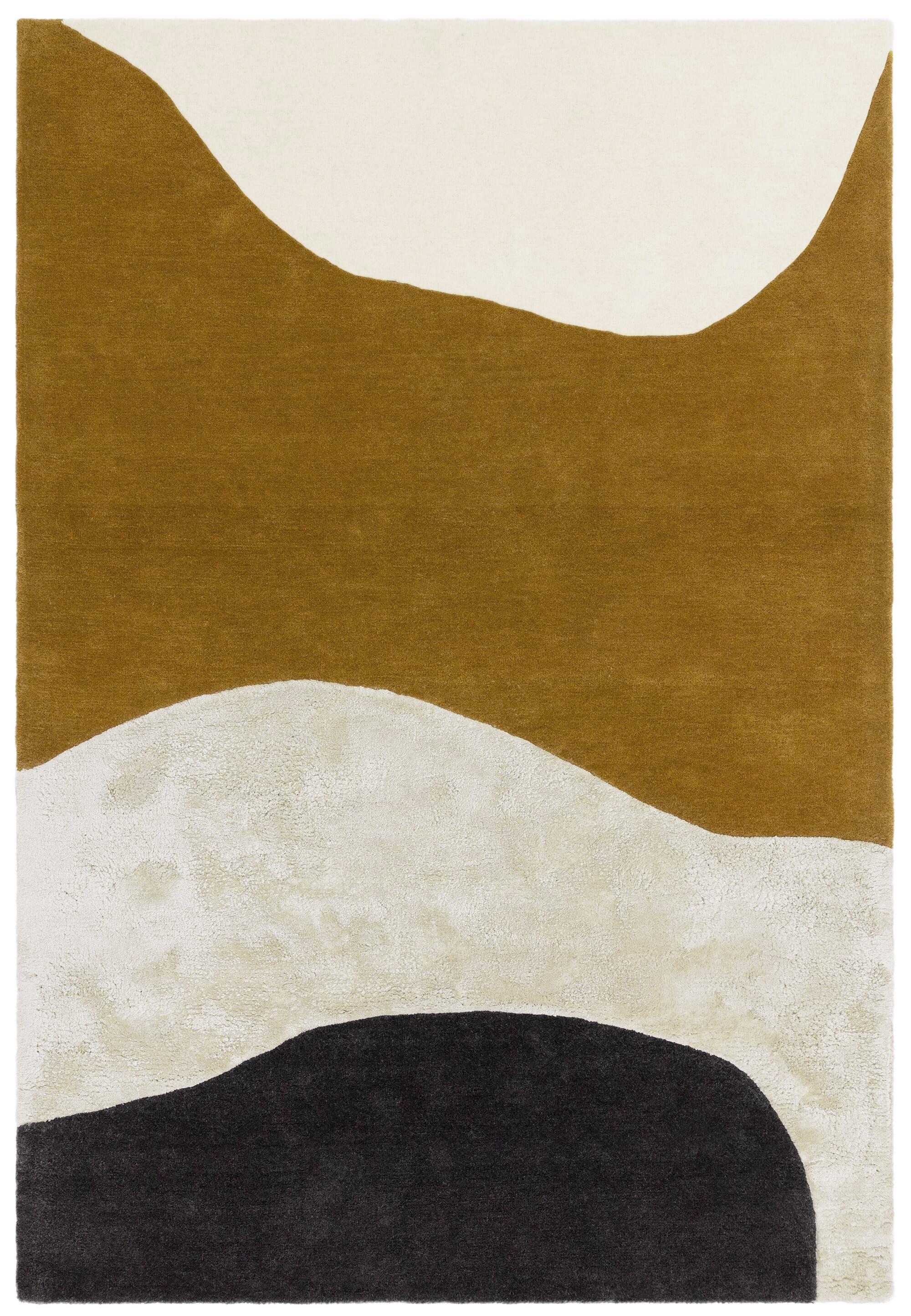 WOLLTEPPICH HULL-Humber, abstrakt, Senfgelb, 160 x 230 cm - Gelb, Textil (160/230cm) - KADIMA DESIGN