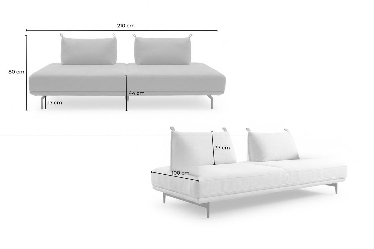 SCHLAFSOFA CANE Violett Webstoff - Violett/Schwarz, Textil/Metall (210/80/100cm) - KAWOLA