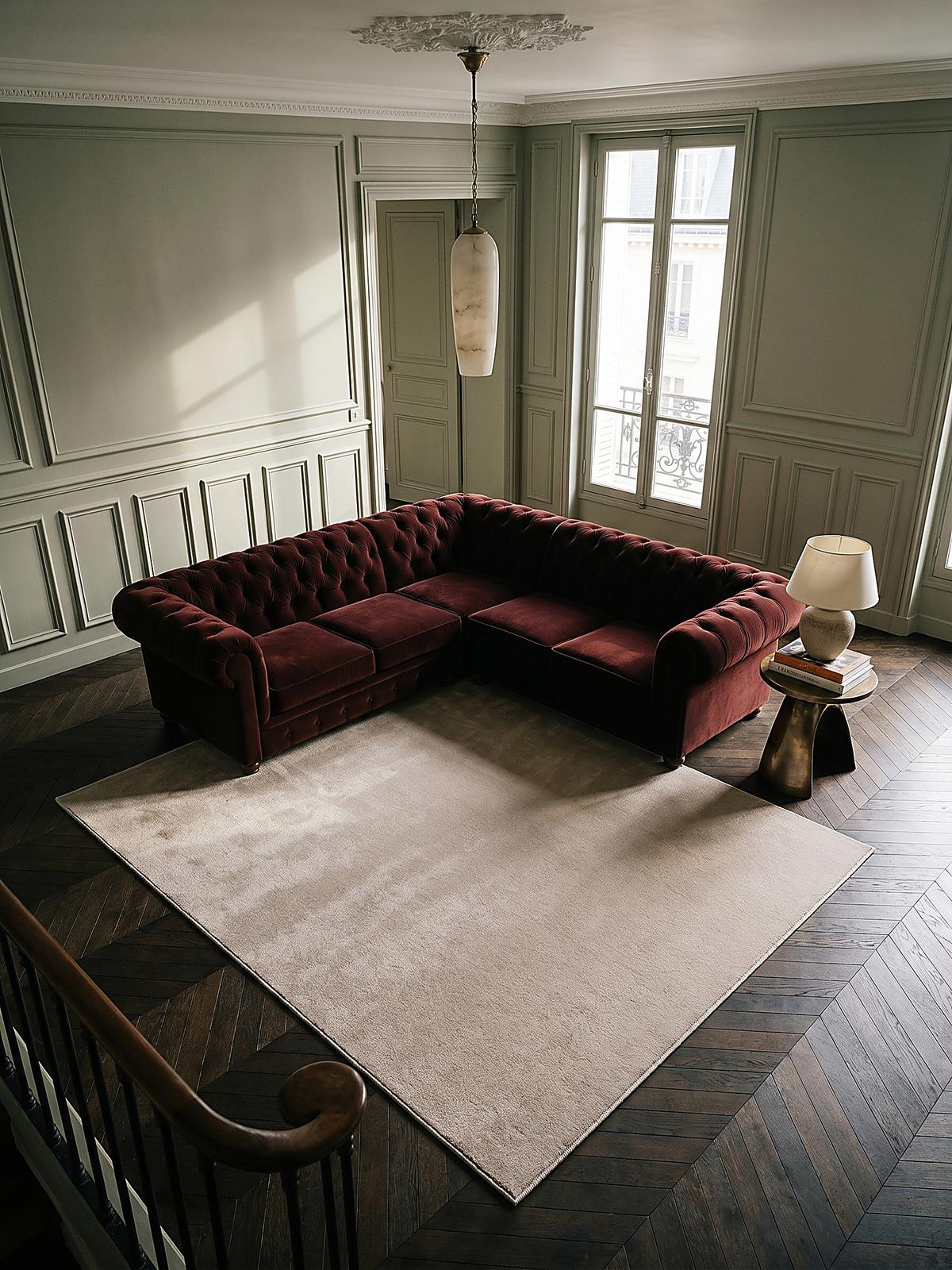 KURZFLORTEPPICH Antirutsch Uni DOUBS Polyester Beige 140 x 200 cm - Beige, Textil (140/200cm) - KADIMA DESIGN