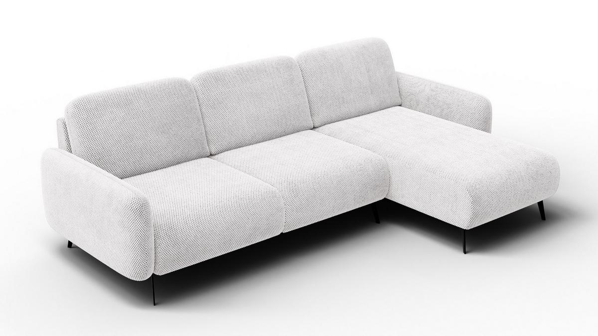 ECKSOFA FEBE 4-Sitzer rechts, creme - Creme/Schwarz, Holz/Textil (264/157cm) - Wozimo