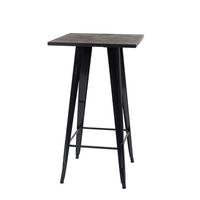 STEHTISCH INKL. HOLZ-TISCHPLATTE quadrat Schwarz - Schwarz, Holz (60/60/107cm) - MCW