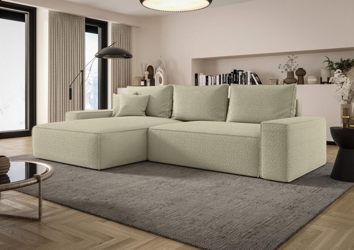 ECKSOFA Walken Mit Schlaffunktion - Hellbraun, Holzwerkstoff/Textil (280/185cm) - Fun Möbel