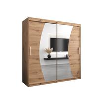 SCHWEBETÜRENSCHRANK 200/200/62 2-türig - Silberfarben/Eiche Artisan, Holz/Kunststoff (200/200/62cm) - MÖBEL KRYSPOL
