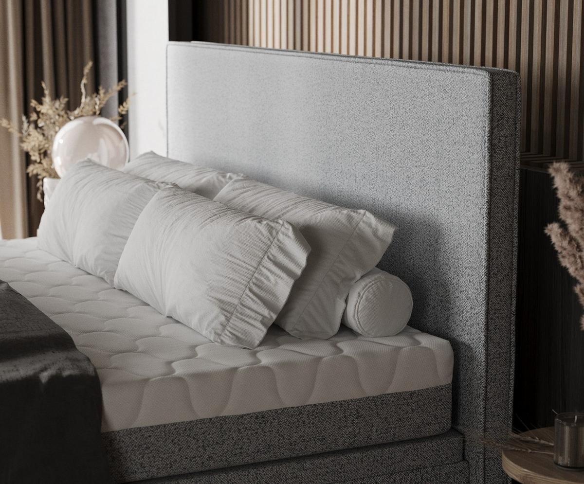 BOXBETT Zalla 160/200 cm Grau im Riva Stoff - Schwarz/Grau, Holz/Holzwerkstoff (160/200cm) - AltaBeds