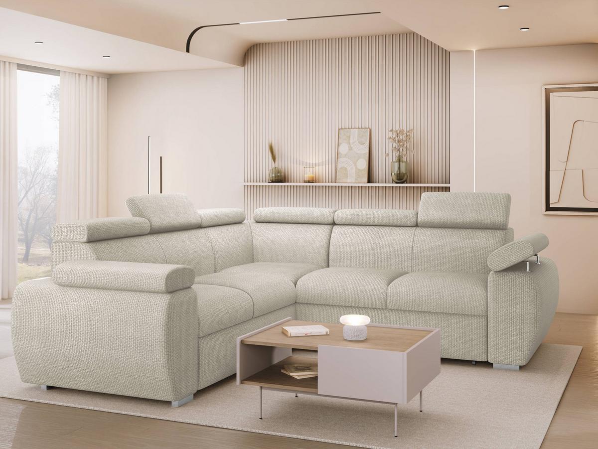 ECKSOFA Boston Maxi - Chromfarben/Mokka, Holz/Textil (260/260cm) - MIRJAN24