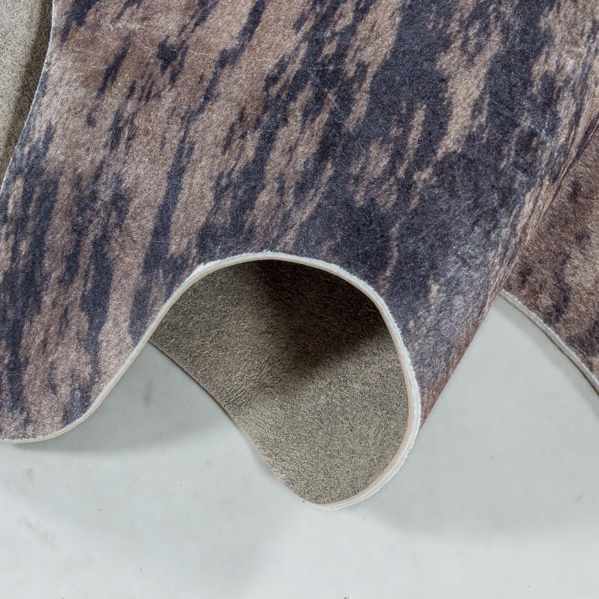 TEPPICH Flachgewebe GASTEIN in Braun, in Rindsleder-Optik, aus Polyester, 150 x 200 cm - Braun, Textil (200/150cm) - KADIMA DESIGN
