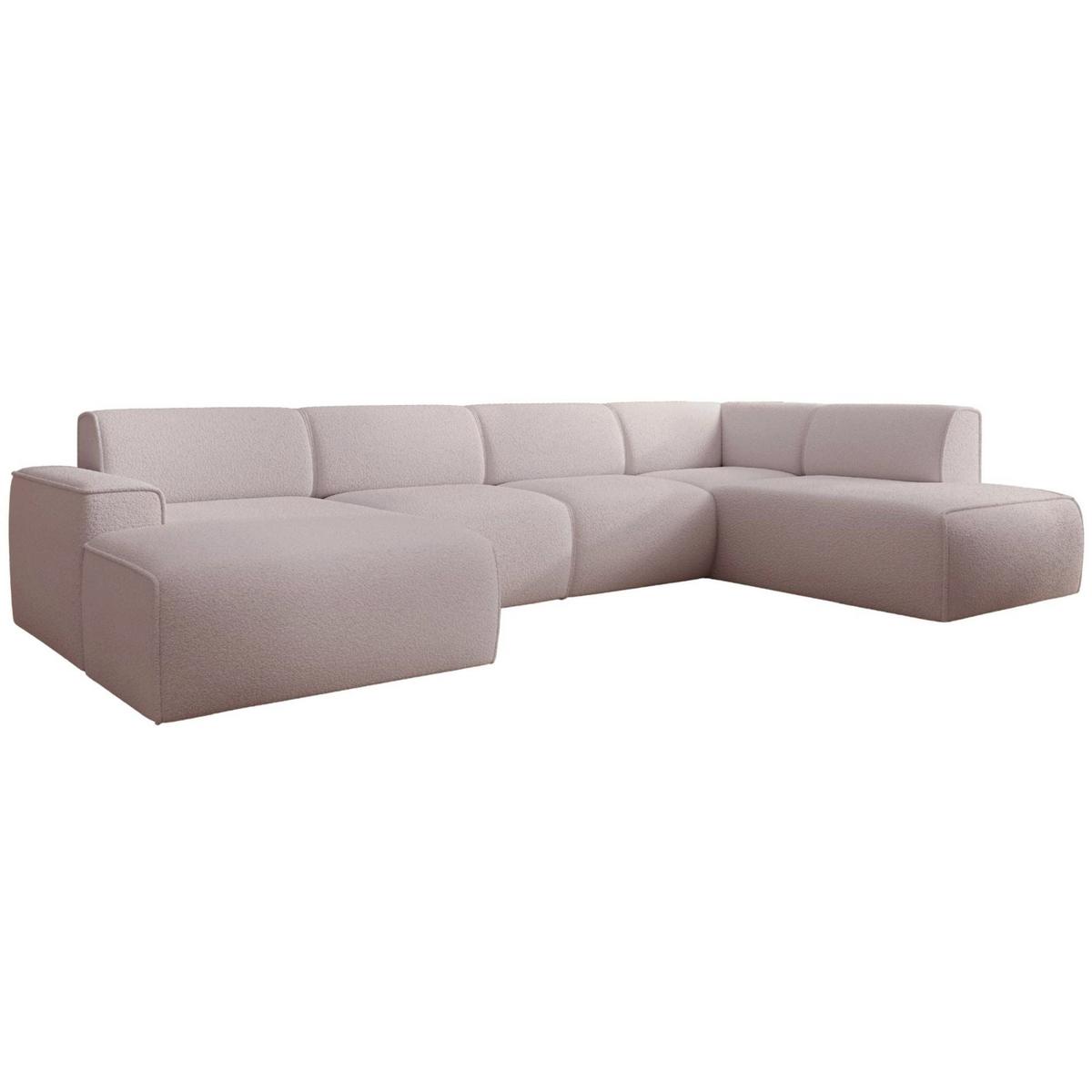 WOHNLANDSCHAFT Bouvi Beige rechts - Beige/Schwarz, Kunststoff/Textil (220/378cm) - Selsey