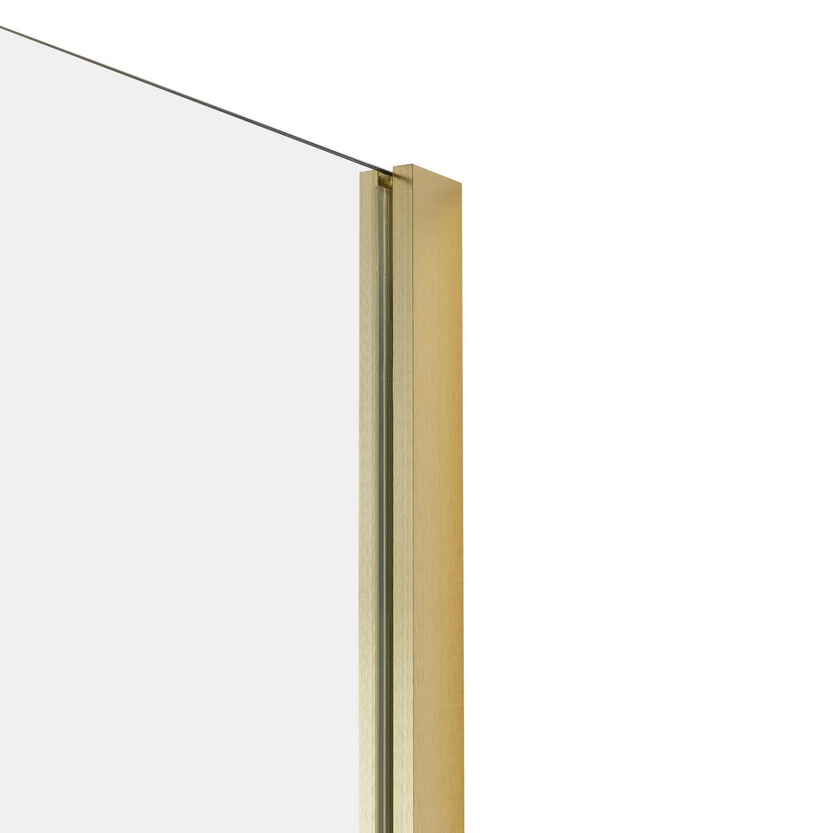 DUSCHKABINE 80/100/185 cm Gold Yoro - Transparent/Goldfarben, Glas (80/100/185cm) - Beliani
