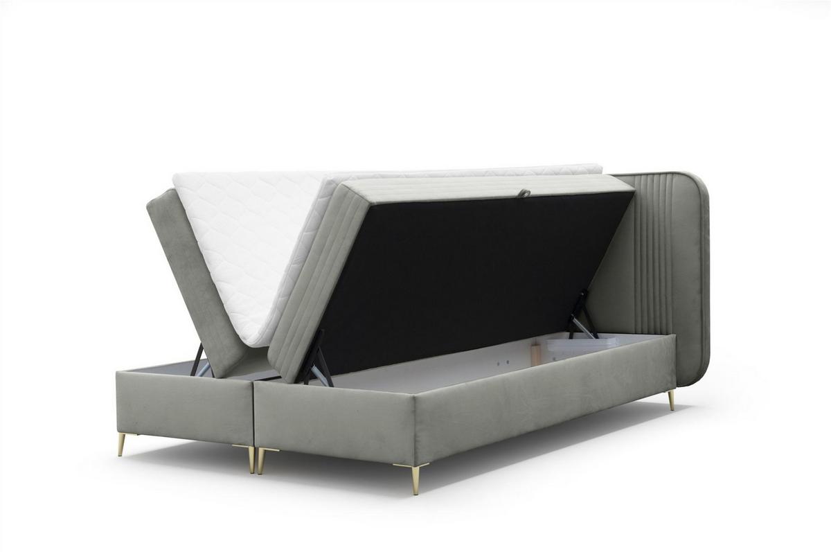 BOXBETT Alize - Grau, Holzwerkstoff/Textil (140/200cm) - Fun Möbel