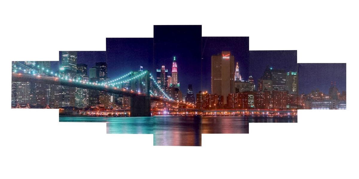 LEINWANDBILD NEW YORK 7-TLG. Multicolor - Multicolor, Holz (140/50cm) - MCW