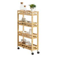 SERVIERWAGEN Pyhäjoki - Naturfarben, Holz/Kunststoff (60/96/18cm) - [en.casa]
