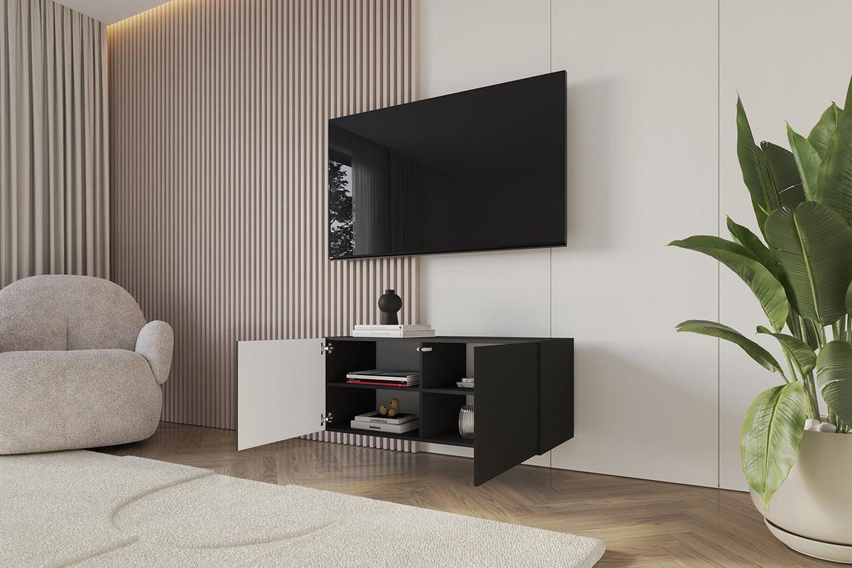 LOWBOARD NOA-2-W 100x40x40 cm - Schwarz - Schwarz, Holzwerkstoff (100/40/40cm) - ALTDECOR