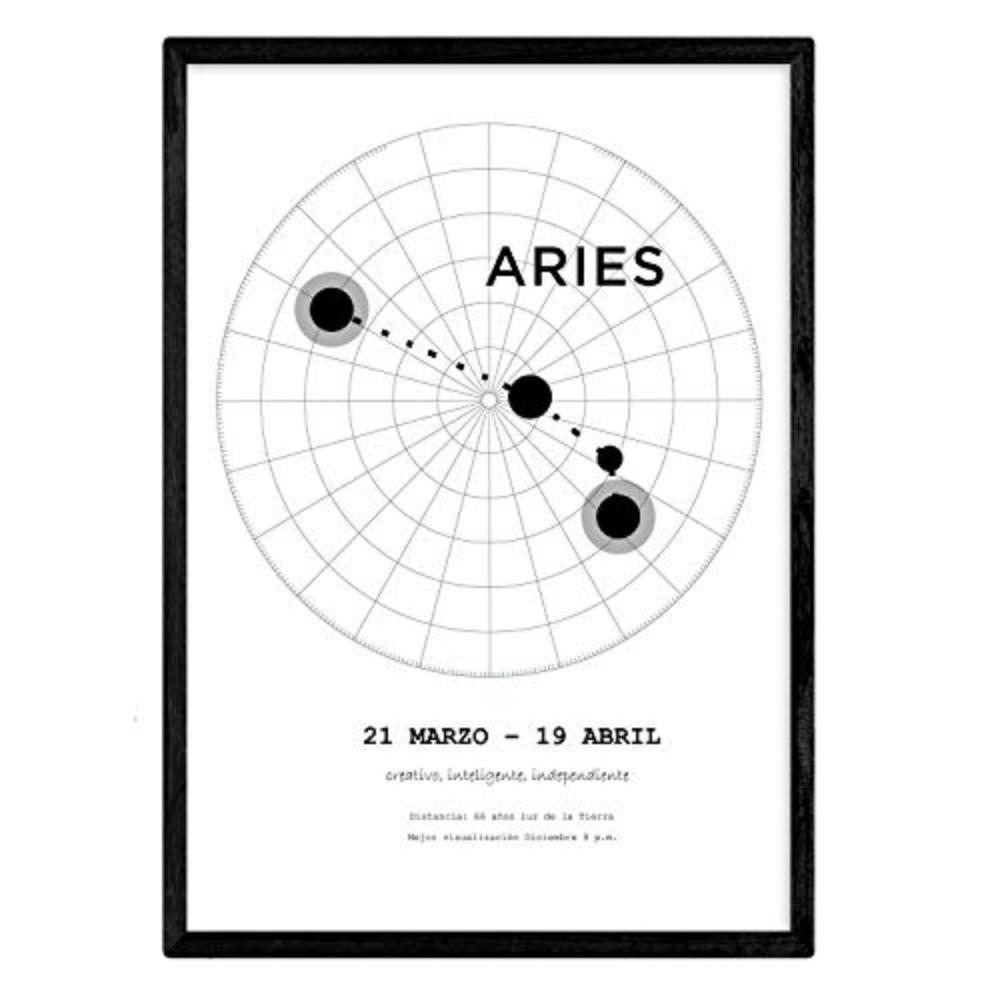 POSTER Sternzeichen Widder A4 Rahmenlos - Klar, Papier (29.7/5/21cm) - Nacnic