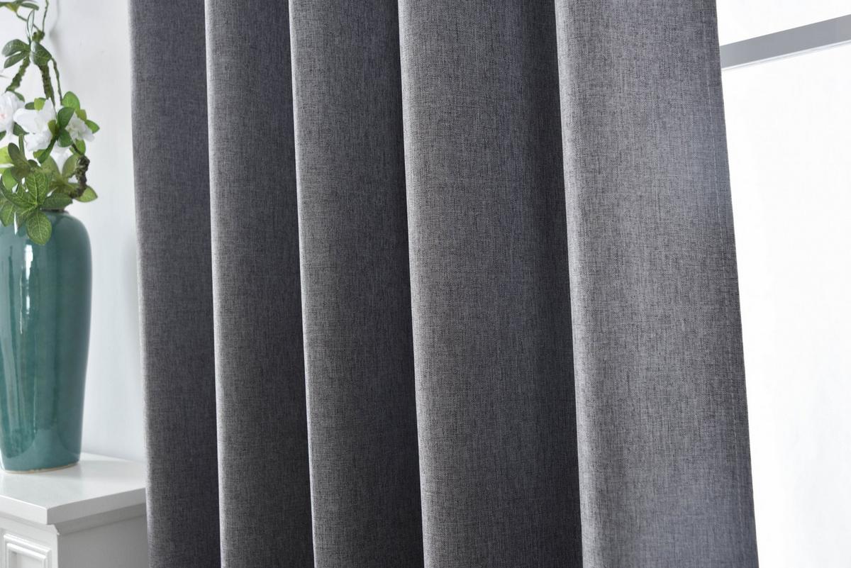 VORHANG 2ER SET BOSTON DARK HxB 175x140 cm Dunkelgrau - Dunkelgrau, Textil (140/175cm) - Gardinenbox