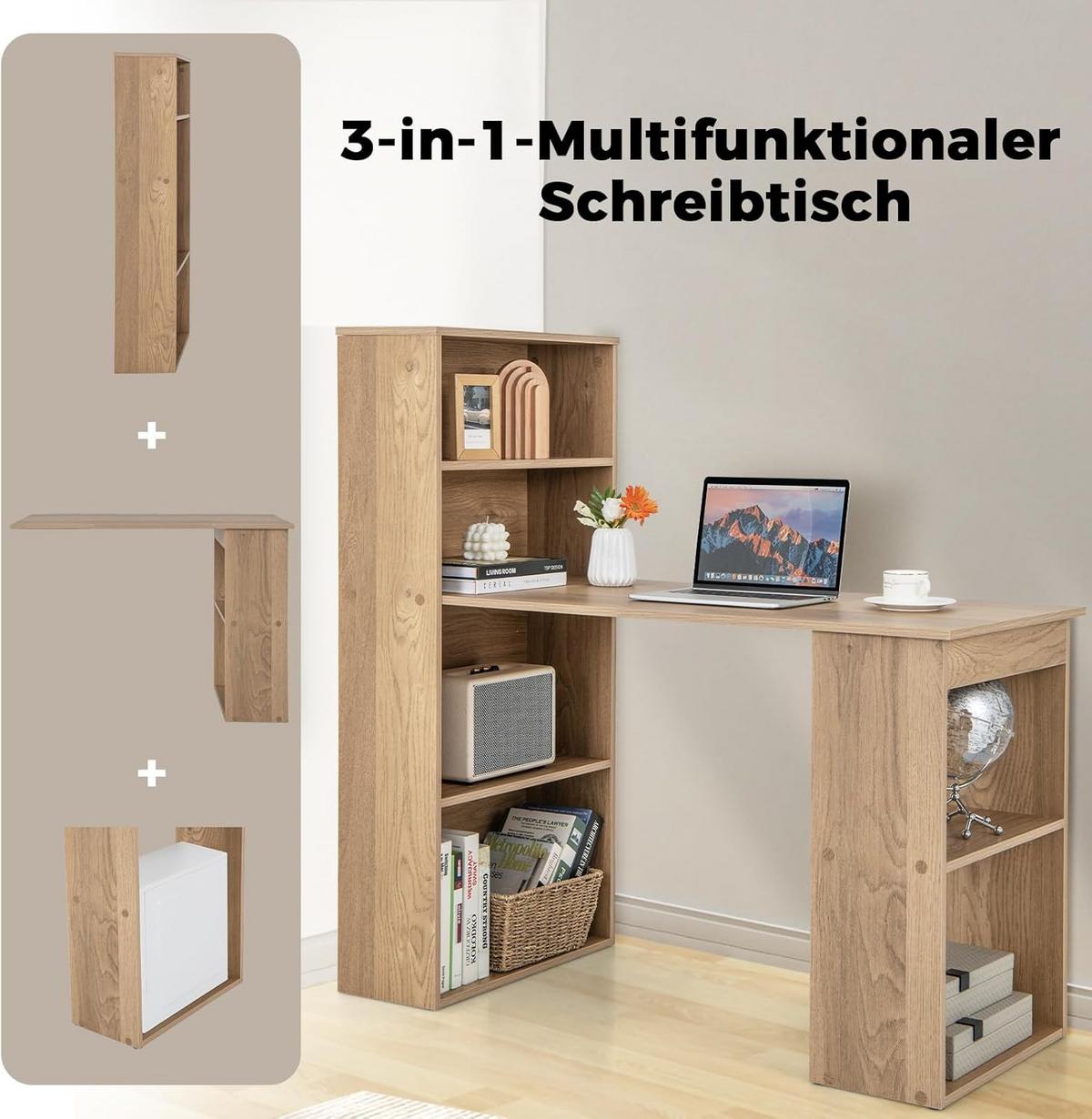 SCHREIBTISCH 120cm Holz - Rot, Holz (52/122/120cm) - COSTWAY