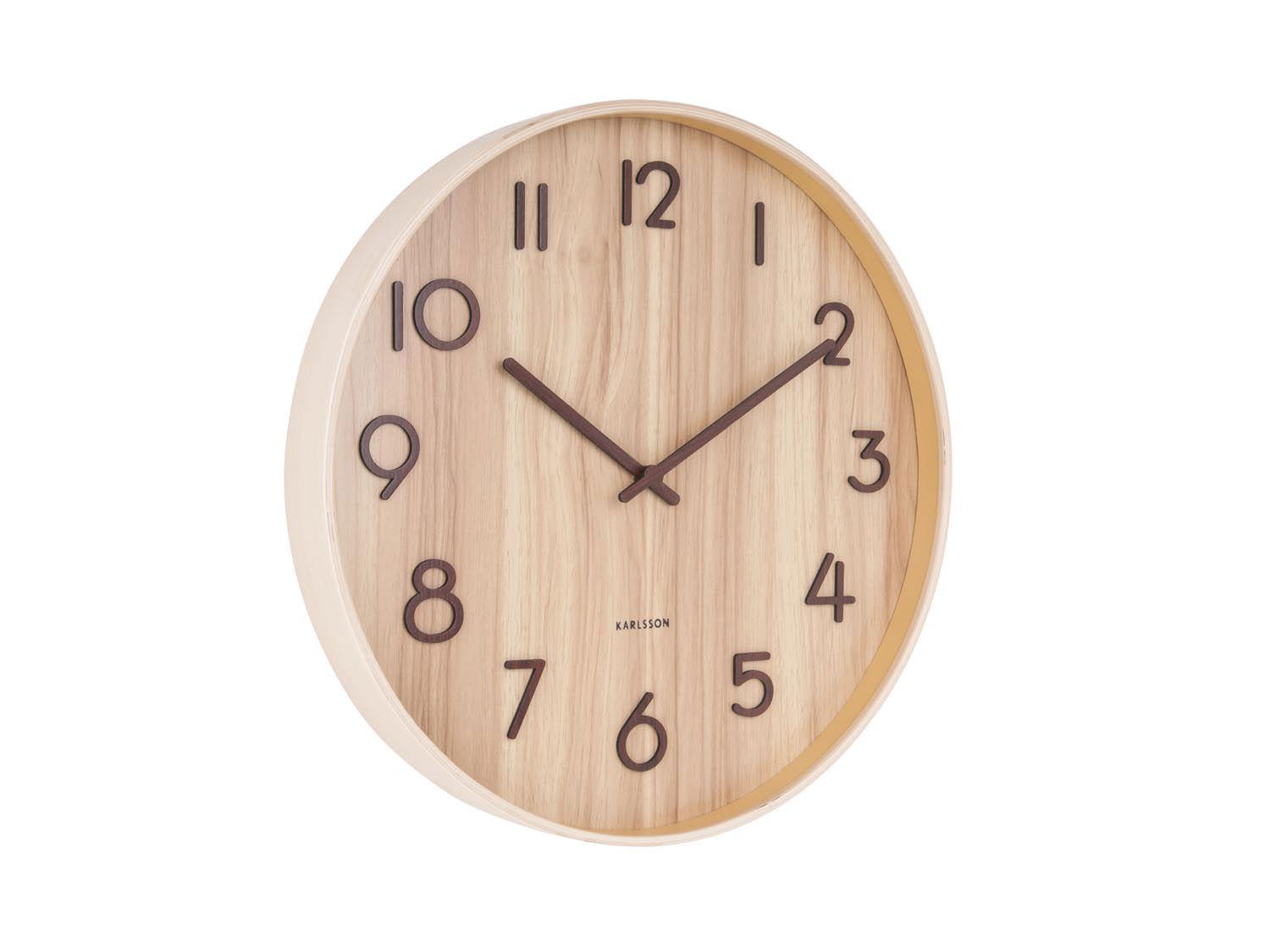 WANDUHR 40/40 cm - Hellbraun, Holz (40/40/1cm) - ONZENO