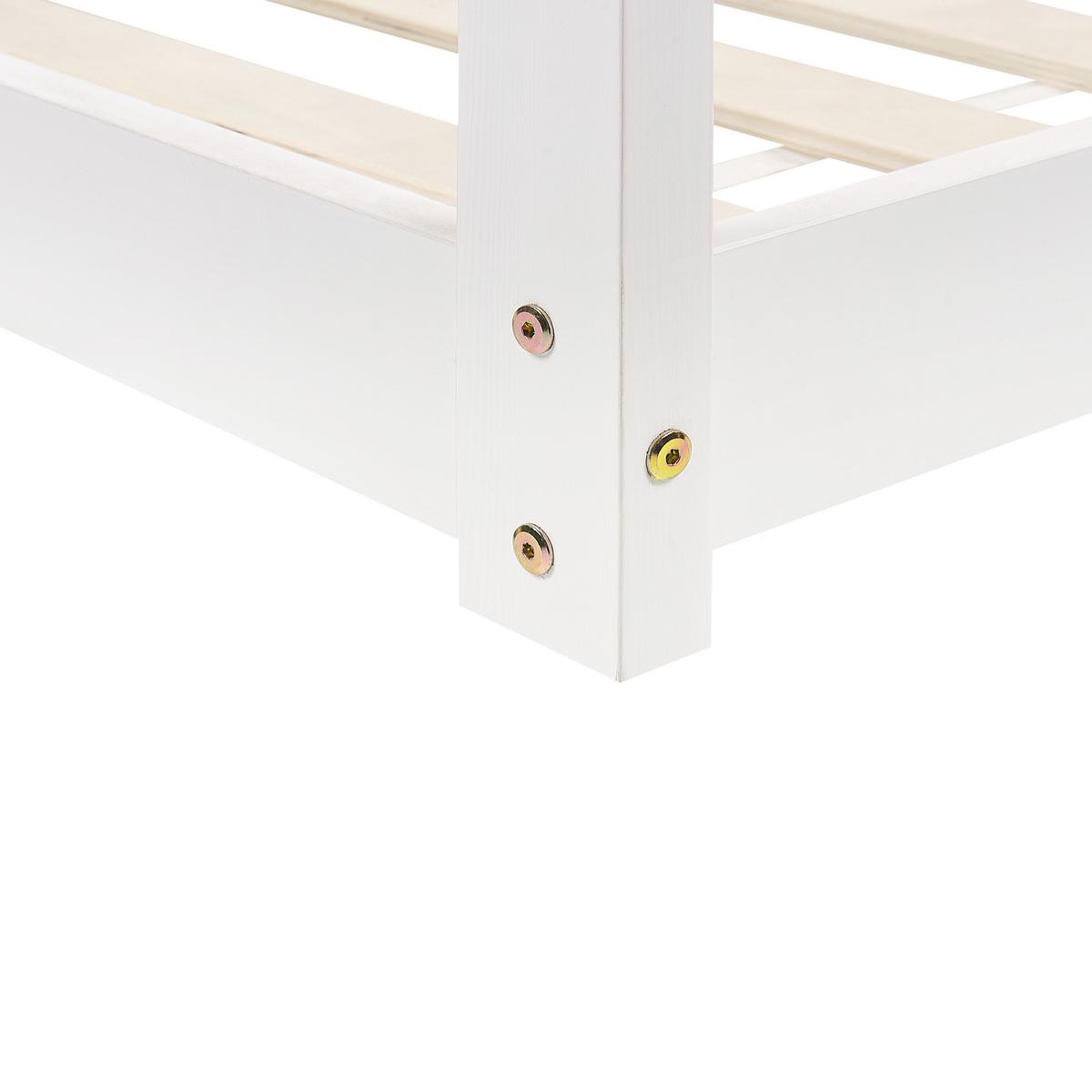 KINDER-HAUSBETT Weiß 90-200 cm Tosse - Weiß, Holz (90/200cm) - Beliani