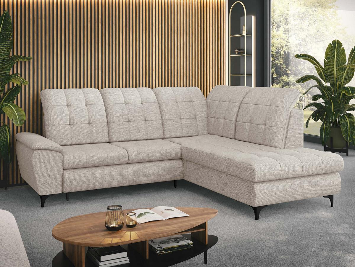 ECKSOFA Forest, Seite: Rechts - Creme/Schwarz, Holz/Textil (271/212cm) - MIRJAN24
