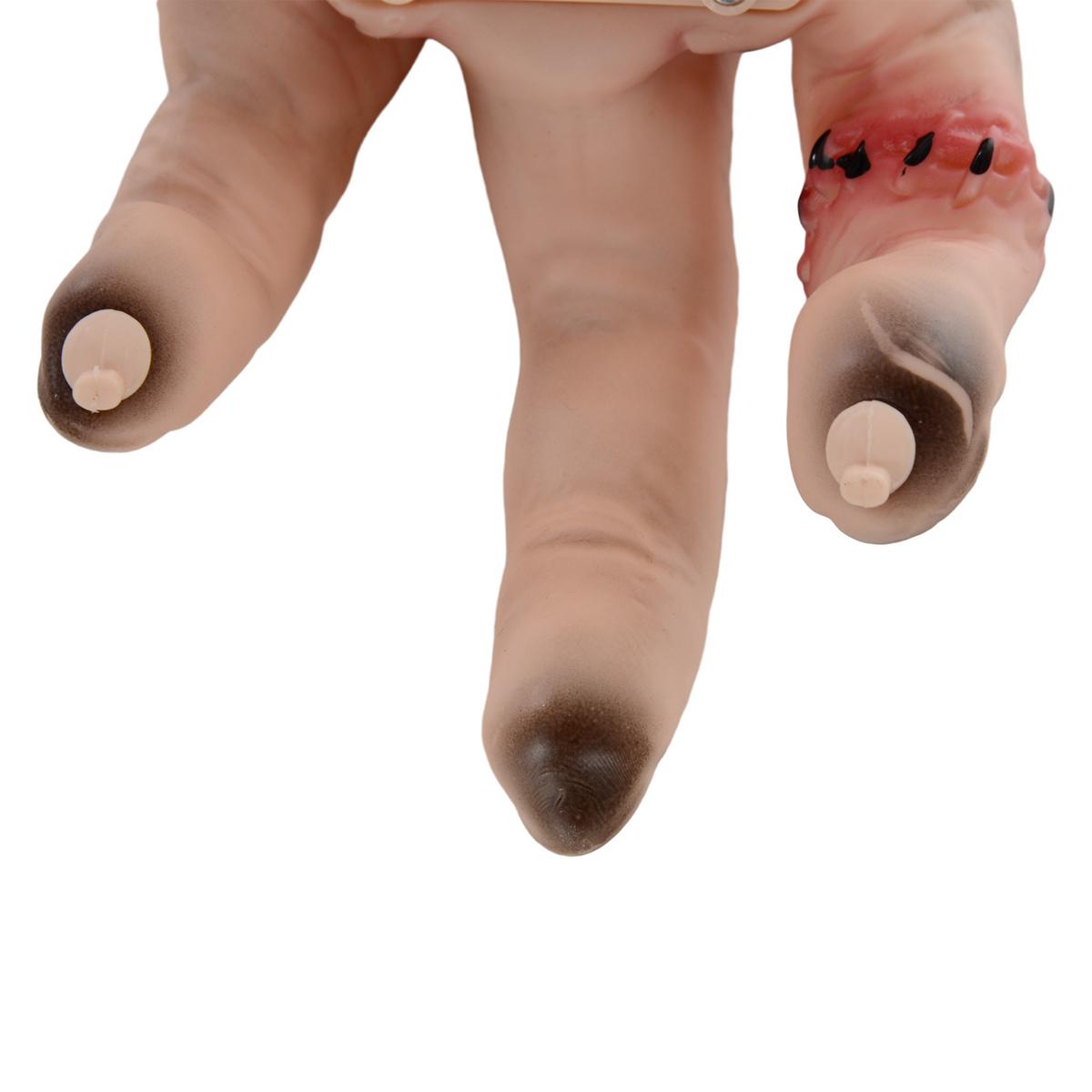 21CM Halloween Dekoration Realistische Narbes Händchen mit Soundfunktion - Rot, Kunststoff (18/21/15cm) - HOMCOM