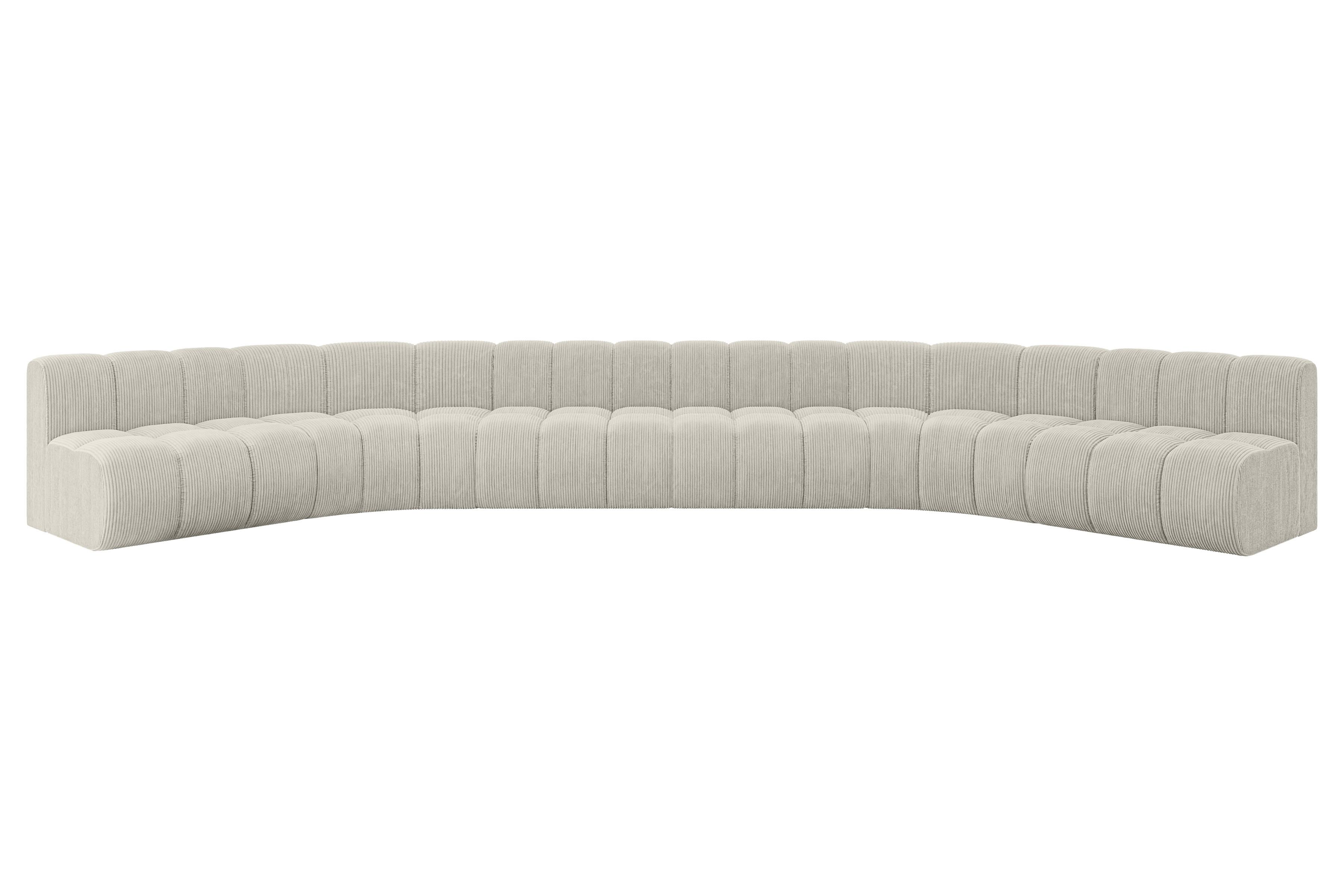 WOHNLANDSCHAFT modulares Sofa Montra-U2 - 581x174x70 cm Creme - Hellgrau/Creme, Holzwerkstoff/Textil (581/70/174cm) - ALTDECOR