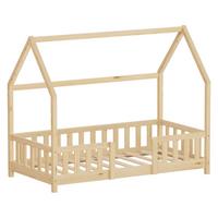 KINDERBETT 80x160 cm mit Rausfallschutz Natur aus Kiefernholz - Naturfarben, Holz (80/160cm) - ML-DESIGN