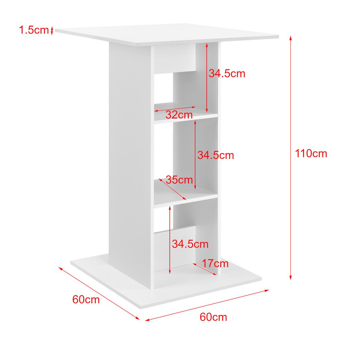 BARTISCH Visby - Weiß, Holzwerkstoff (70/70/110cm) - [en.casa]