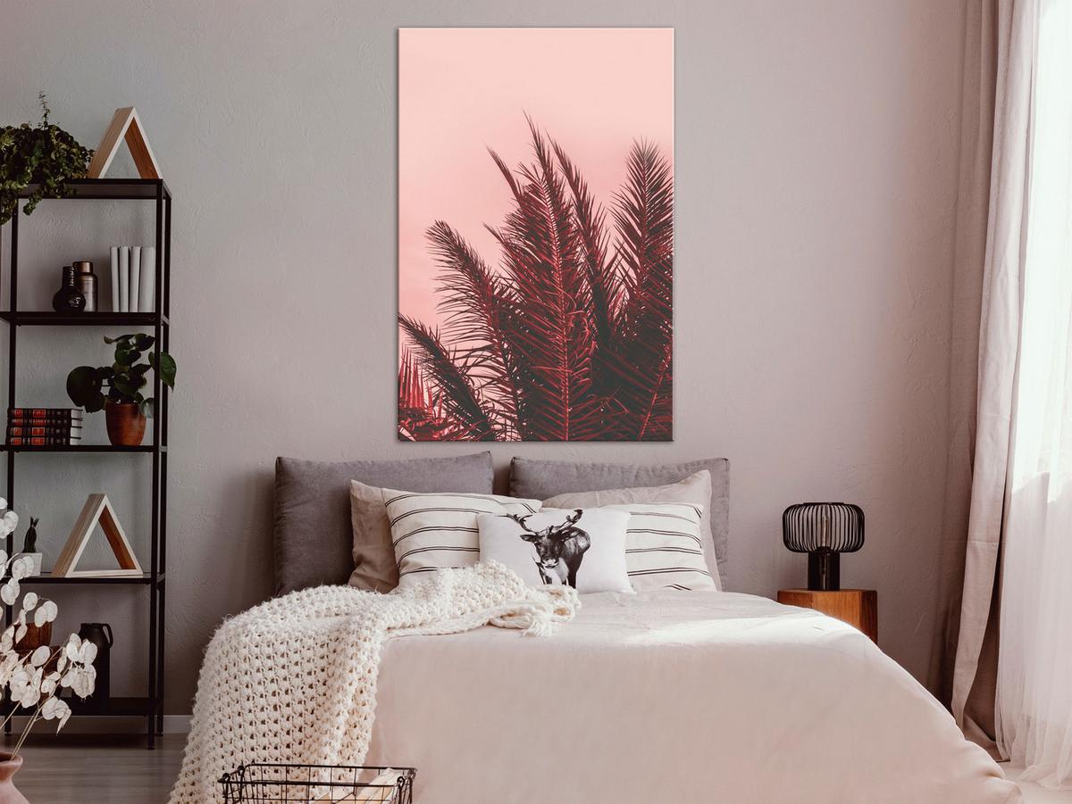 KUNSTDRUCK Rosa 40/60 cm - Pink/Schwarz, Textil (40/60cm) - KUNSTLOFT