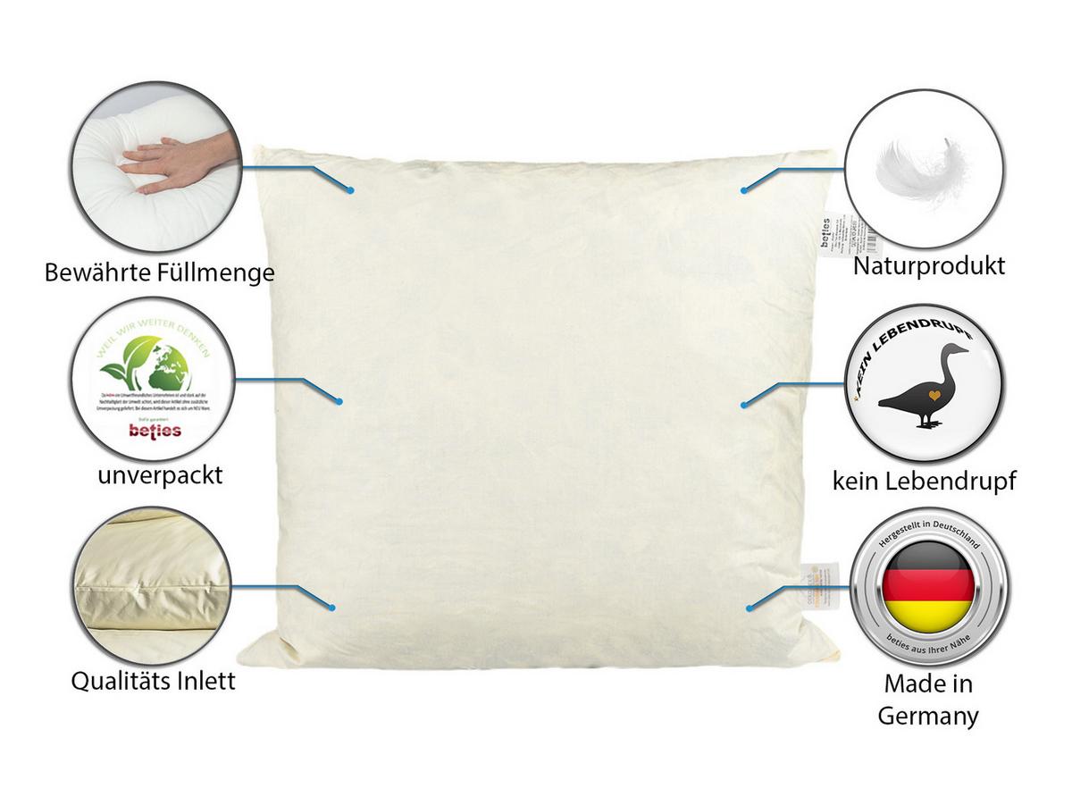 NACKENROLLE Publik Federfüllung 15/40 cm - Creme, Textil (15/40cm) - beties Heimtextil