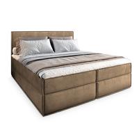 BOXBETT PELLIO 180x200 cm mit Matratze und Topper - Beige - Beige, Holz (180/200cm) - MASSENO