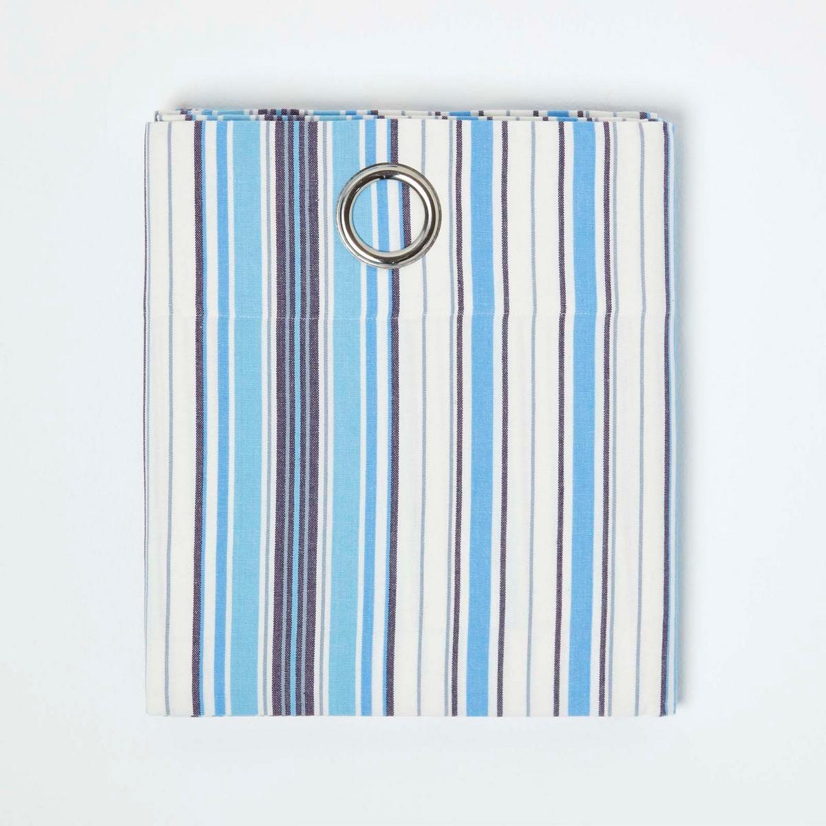 ÖSENVORHANG New England blickdicht 2er-Set, 137/182 cm - Blau, Textil (137/182cm) - Homescapes