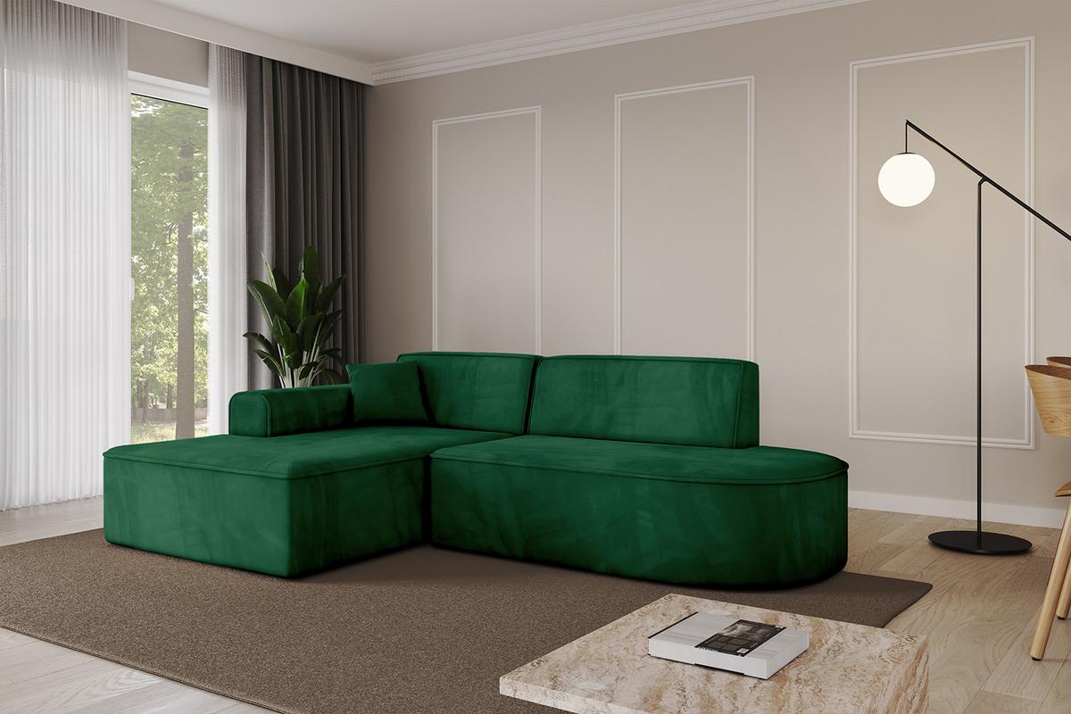 ECKSOFA Ottomane Links IREA-L1-v3 - 234x171x79 cm Grün - Grün, Holzwerkstoff/Textil (234/171cm) - ALTDECOR