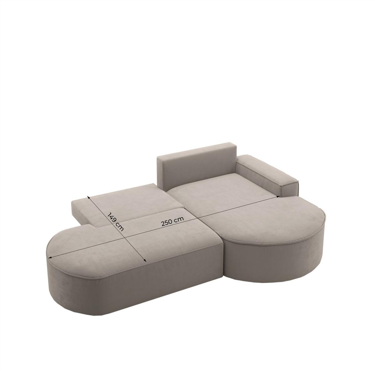 ECKSOFA Girona Mit Schlaffunktion - Creme, Holzwerkstoff/Textil (278/179cm) - Fun Möbel