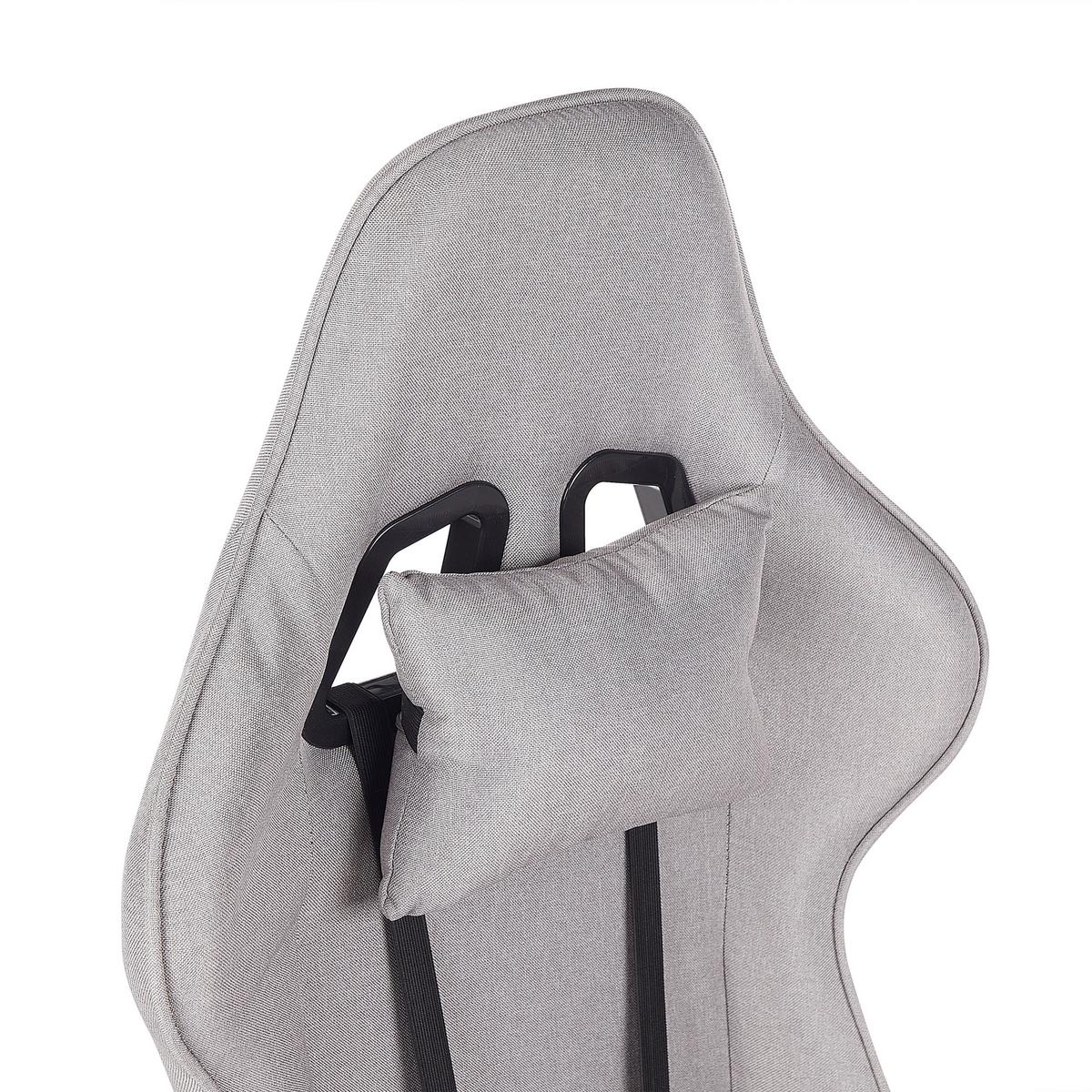 GAMINGSTUHL Polyester Grau Warrior - Grau, Textil/Metall (62/122/62cm) - Beliani