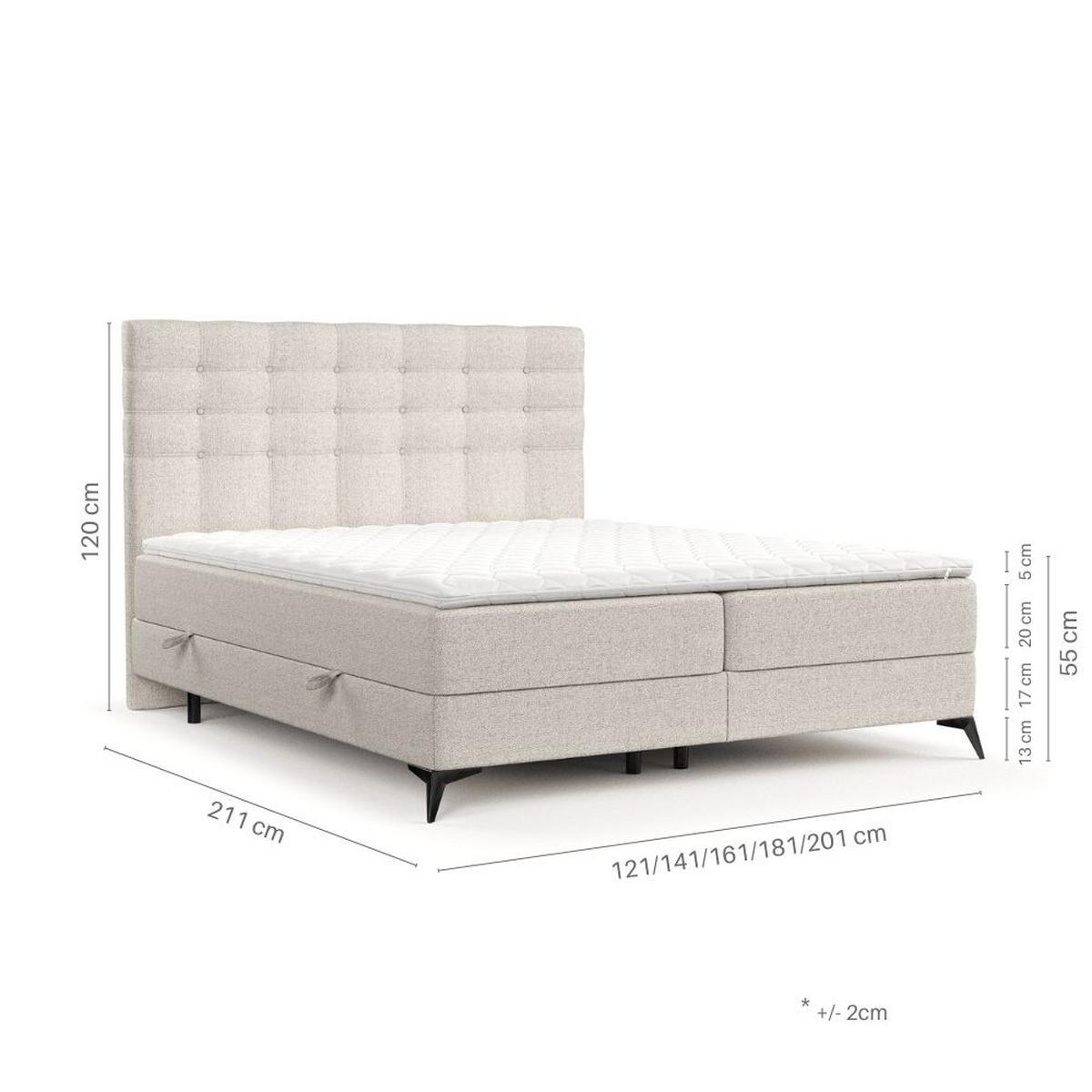 BOXBETT Niro 160/200 cm Schwarz im Bonita Stoff - Schwarz, Holz/Holzwerkstoff (160/200cm) - AltaBeds