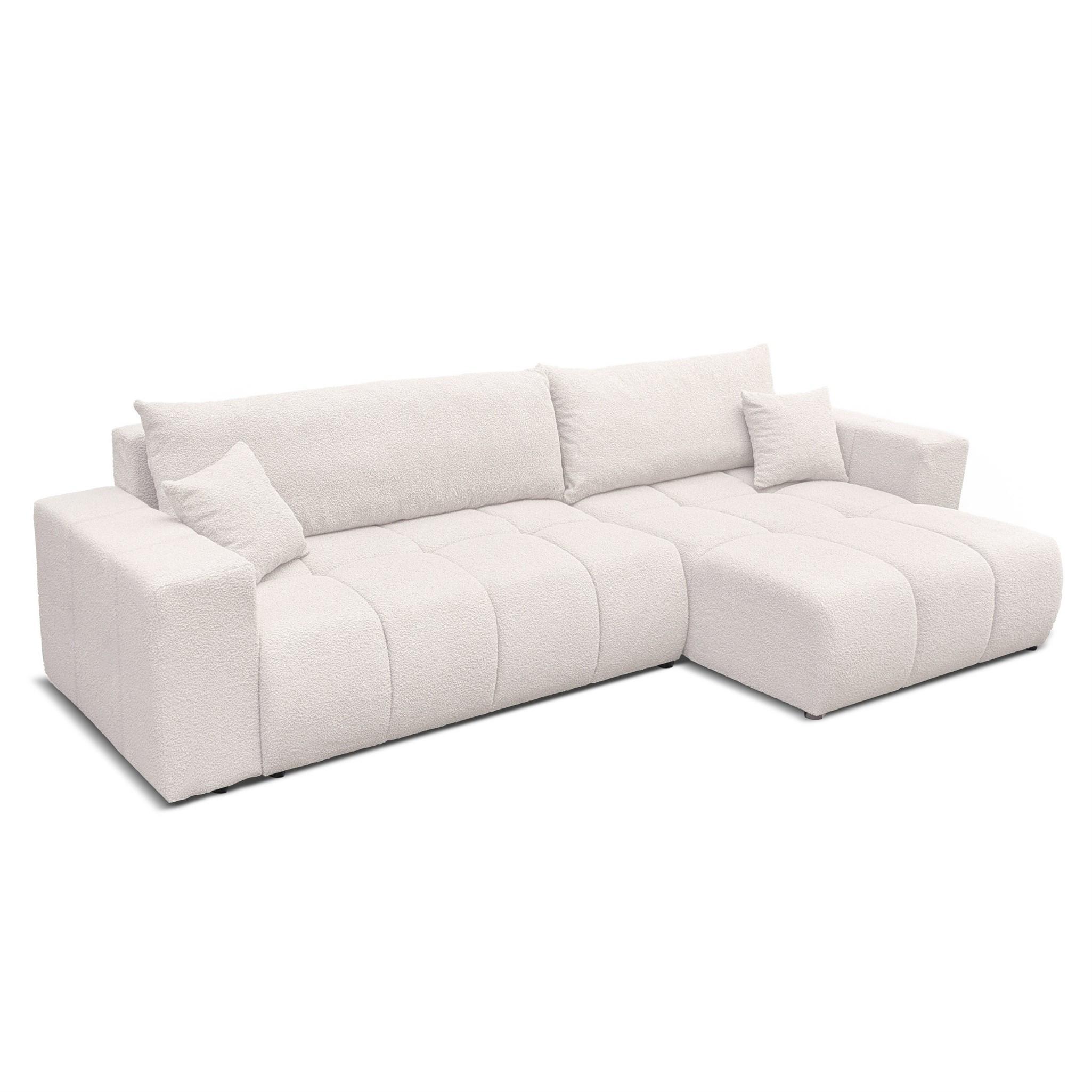 ECKSOFA Anabel Max Mit Schlaffunktion - Weiß, Holzwerkstoff/Textil (145/278cm) - Fun Möbel