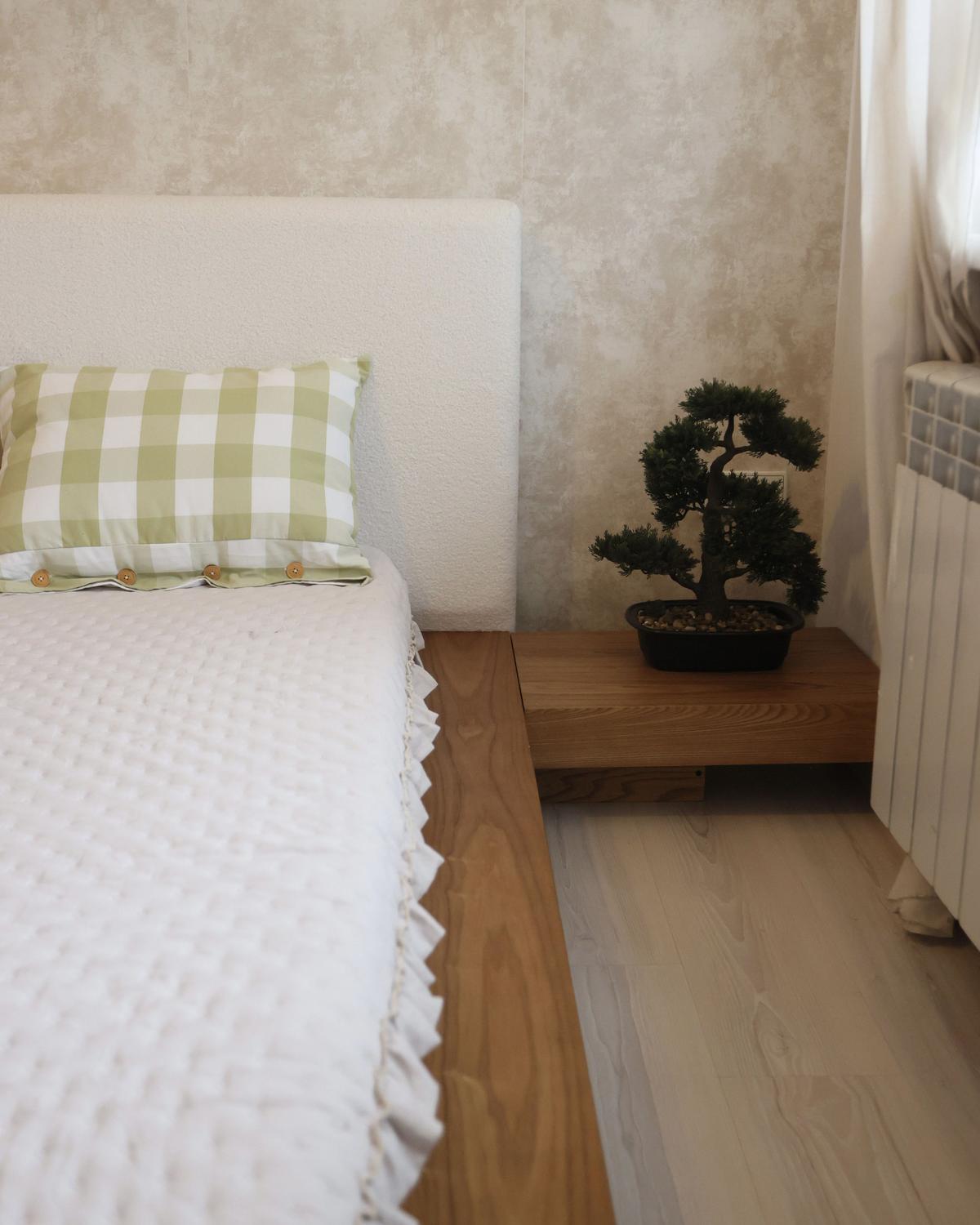 BETT mit LED 160/200 cm MDF-Platte Hellbraun Zen - Hellbraun, Holz (160/200cm) - Beliani